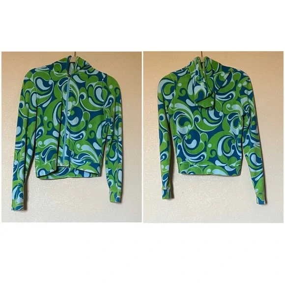 PINK Victoria's Secret Vintage Y2K Retro Hippie Paisley Terry Hoodie Sweatshirt - Picture 4 of 13